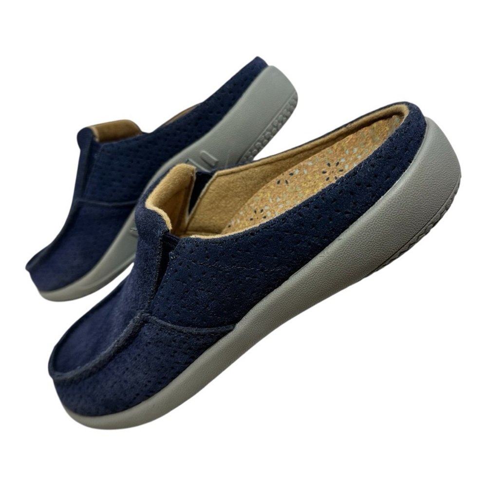 Revitalign Women Navy Blue Suede Slip On Clog Mules Casual Shoes Size 7.5 B - Picture 2 of 6